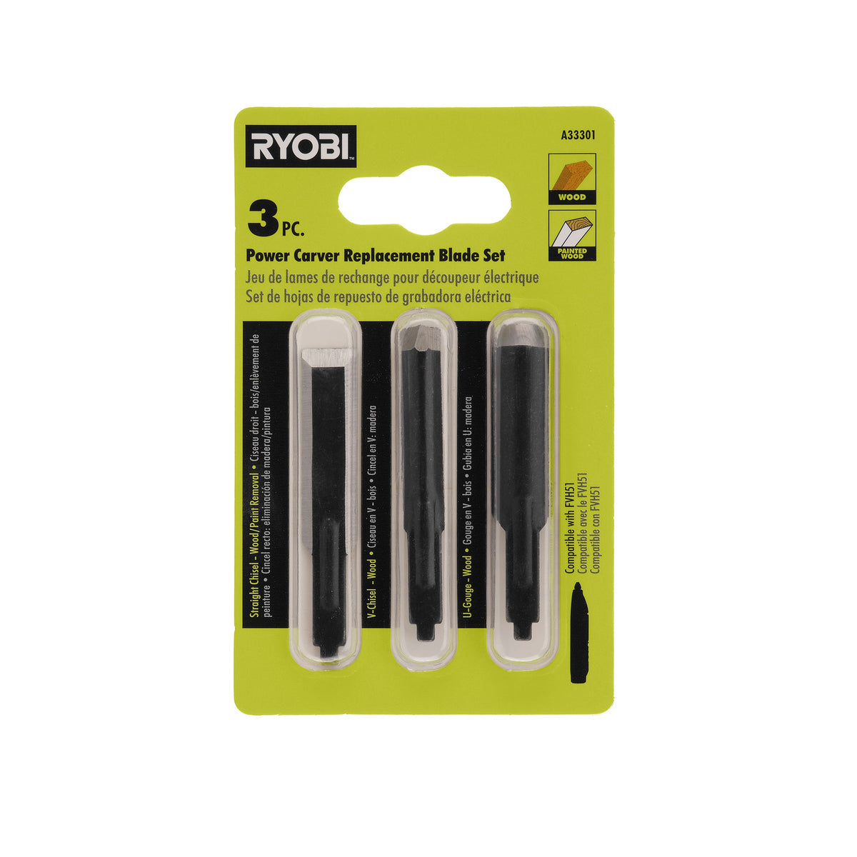 3 PC. Power Carver Replacement Blade Set Image 4