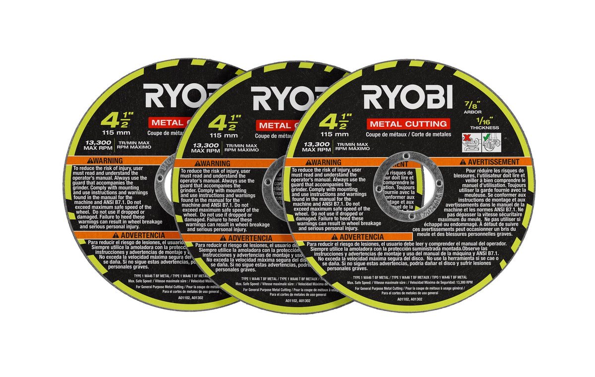 3 PC. 4-1/2" Metal Cutting Wheel Set image