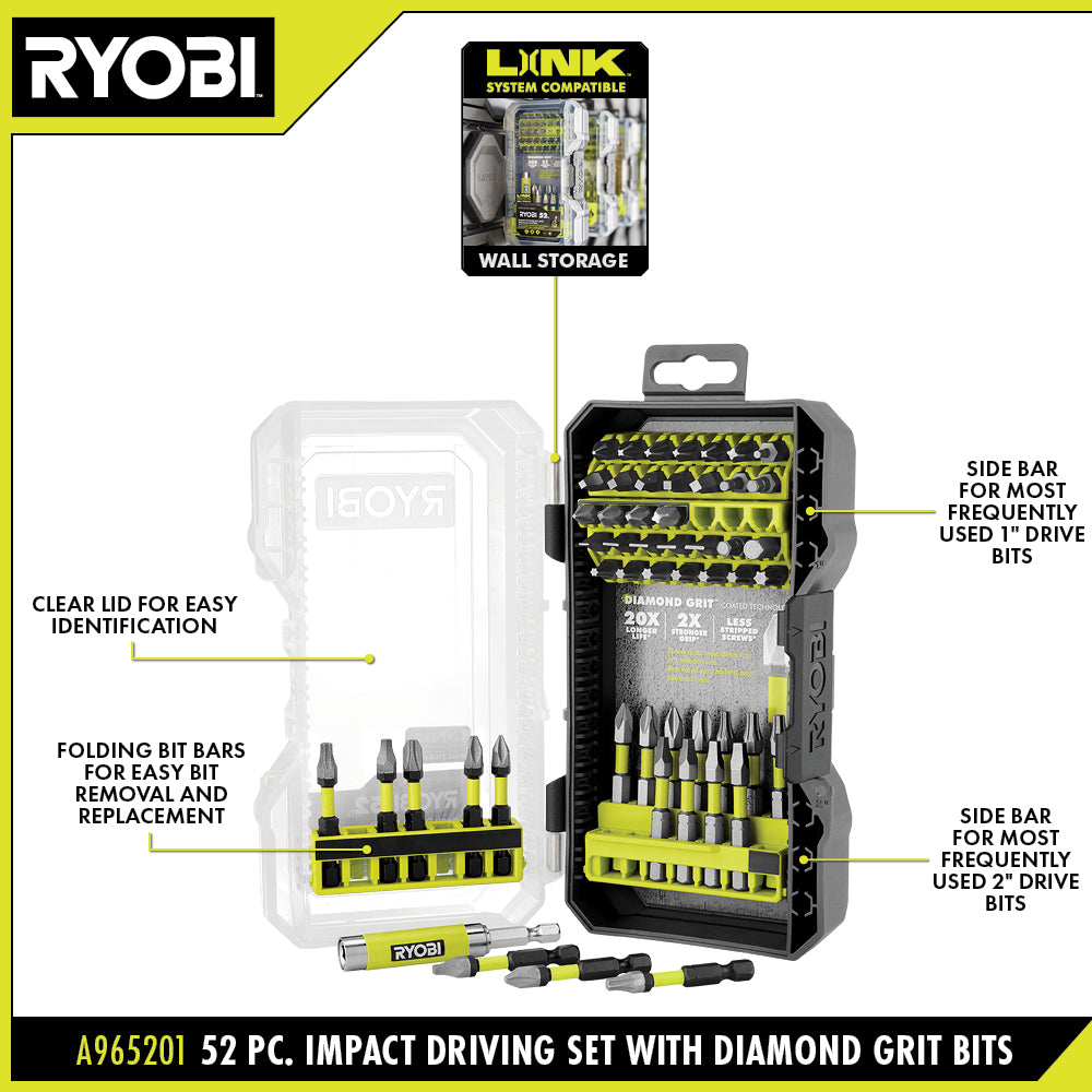 52 PC. IMPACT DRIVING SET WITH DIAMOND GRIT BITS Image 3