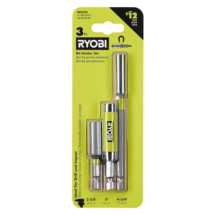 RYOBI 3PC Impact Bit Holder Set
