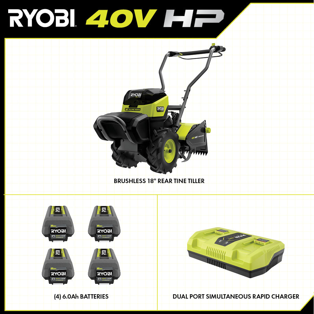 40V HP BRUSHLESS 18" REAR TINE TILLER Image 3