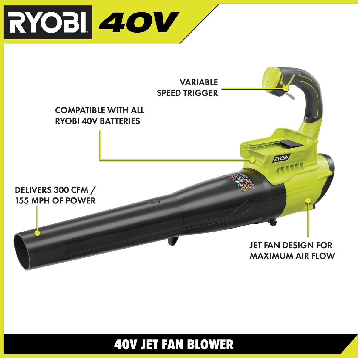 40V 300 CFM JET FAN LEAF BLOWER KIT Image 2
