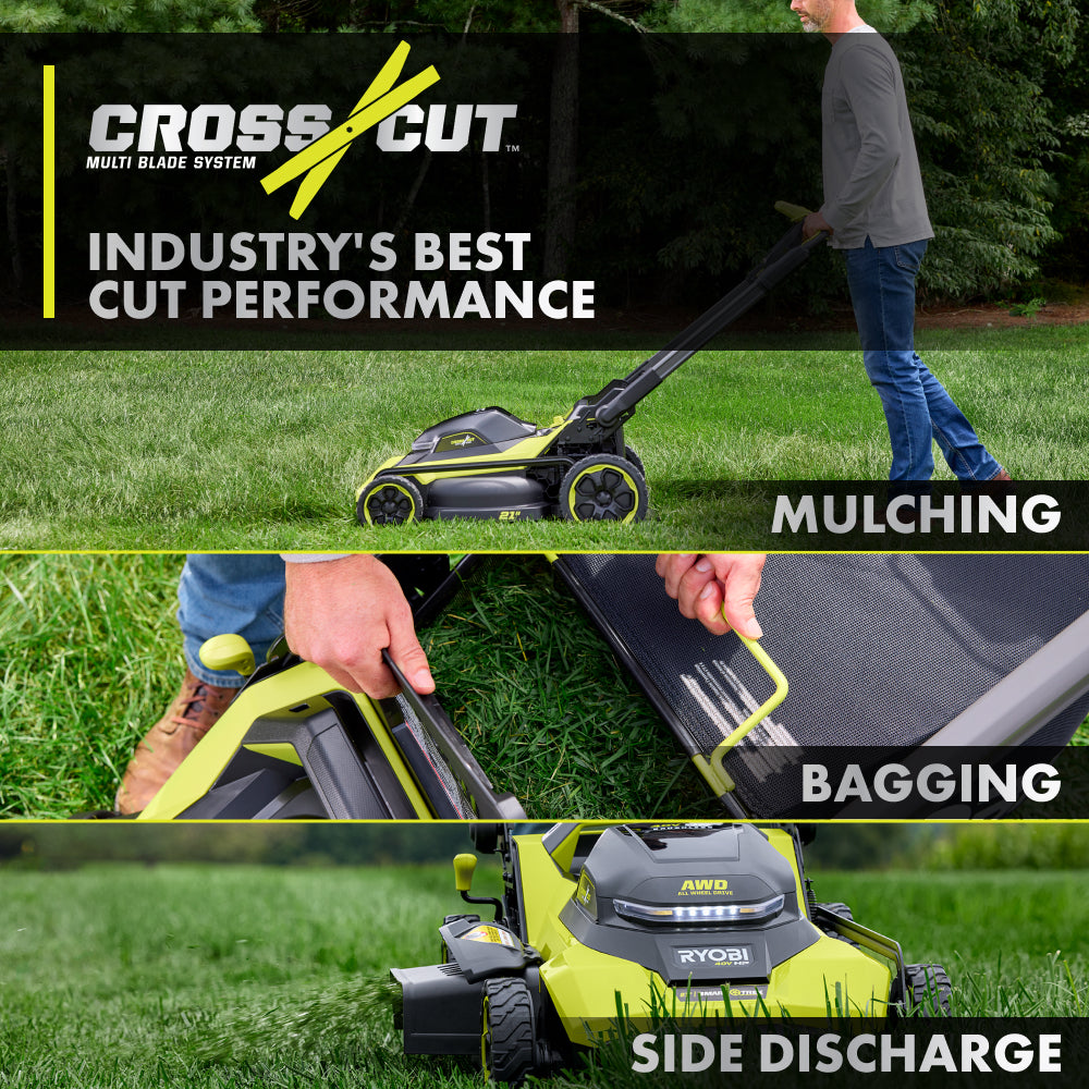 40V HP Brushless 21" Self-Propelled All-Wheel Drive Multi-Blade Mower Kit