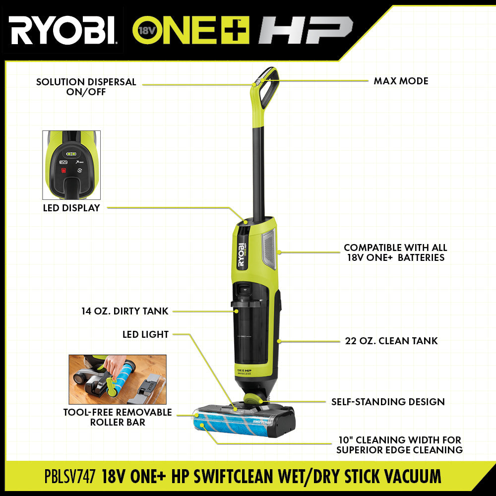 18V ONE+ HP SWIFTCLEAN WET/DRY STICK VACUUM KIT Image 3