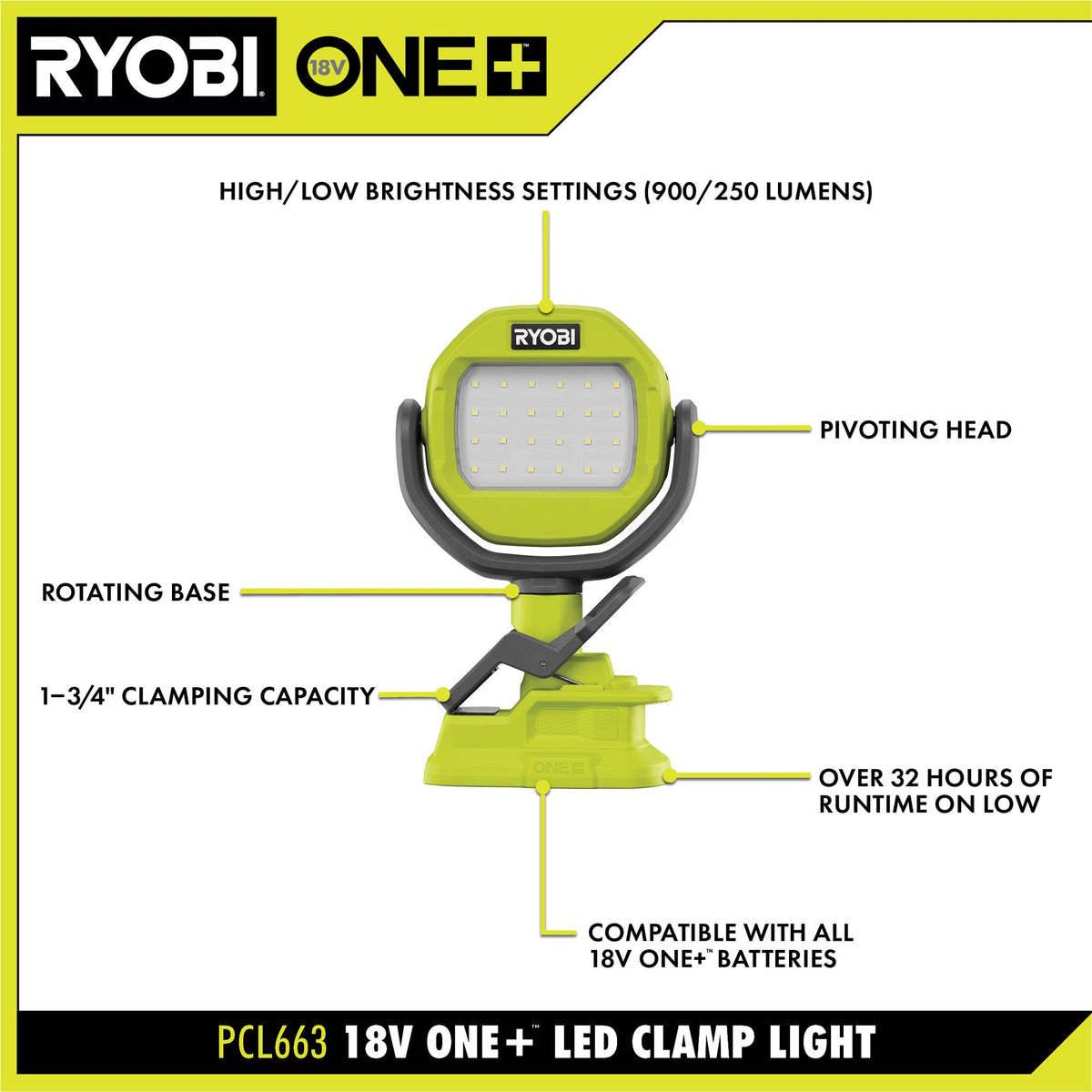 18V ONE+ LED CLAMP LIGHT KIT Image 3
