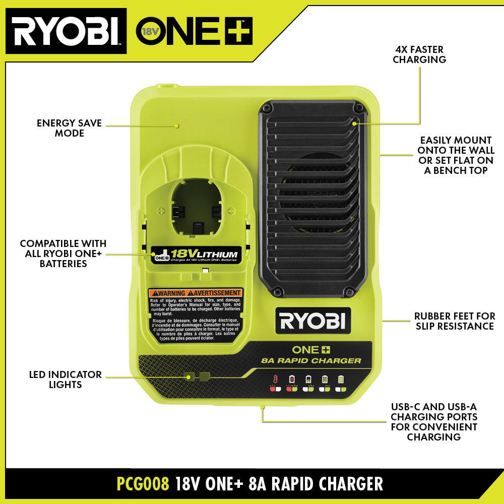 18V ONE+ 8A RAPID CHARGER  Image 2